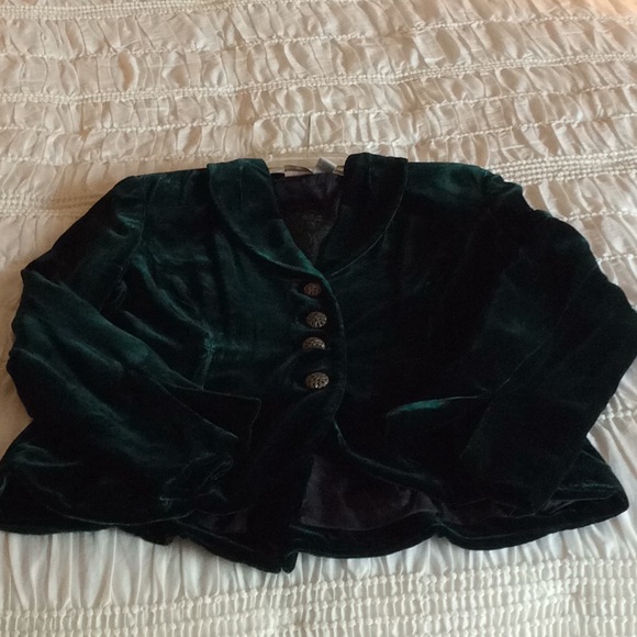 Felicia and company Jackets & Blazers - Velvet like dark green blazer